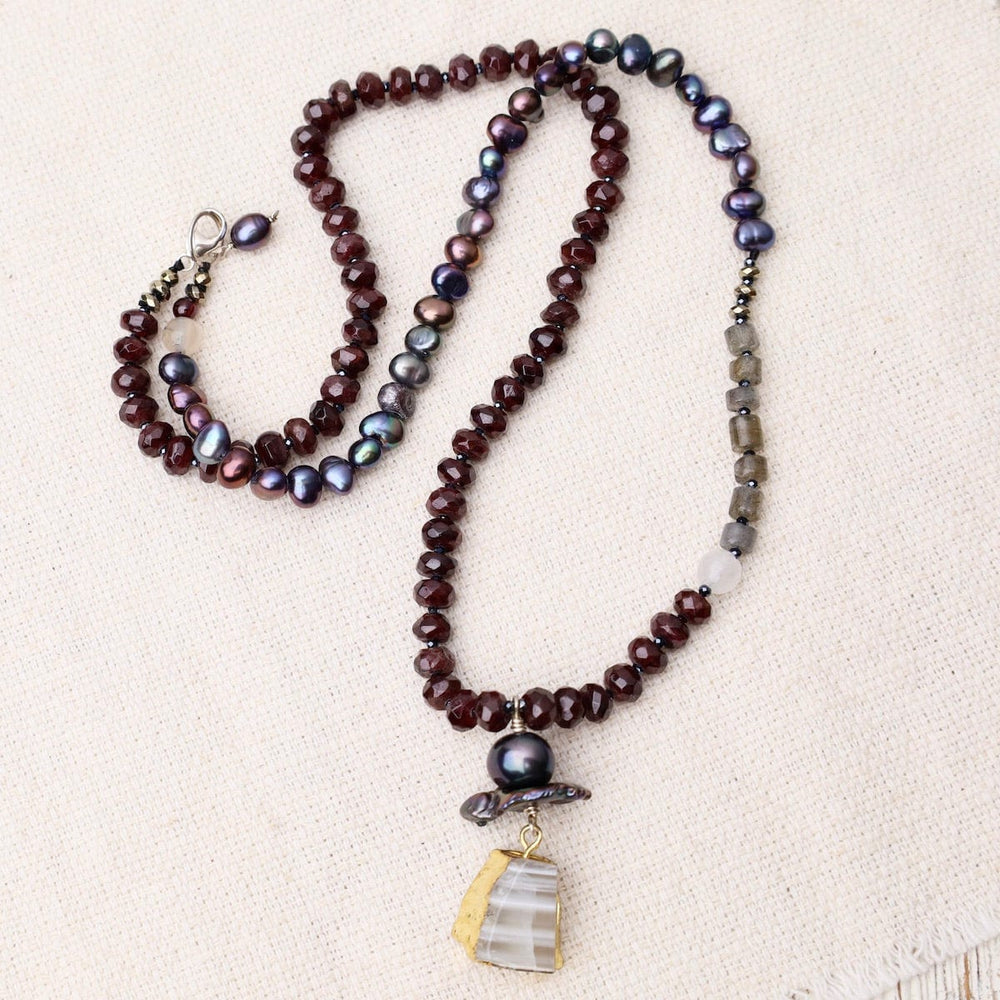 
                      
                        NKL Garnet and Pearl Mix Necklace
                      
                    