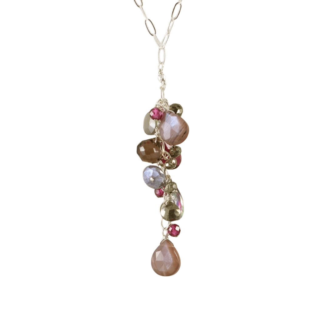 NKL Garnet Mix Waterfall Necklace