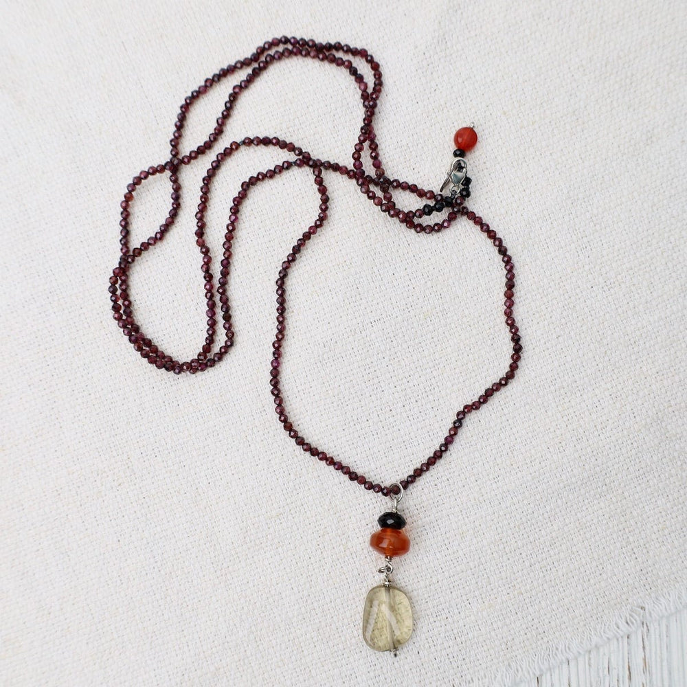 
                  
                    NKL Garnet with Lemon Quartz Drop Necklace
                  
                