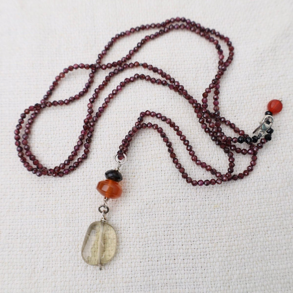 
                  
                    NKL Garnet with Lemon Quartz Drop Necklace
                  
                