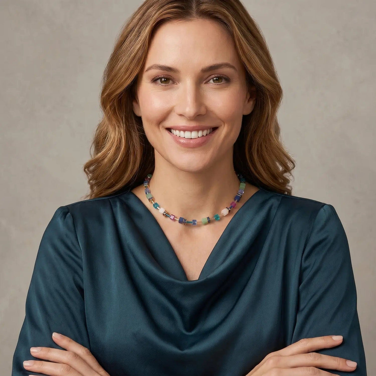 NKL Gem Harmony Geo Cube Iconic Precious Necklace