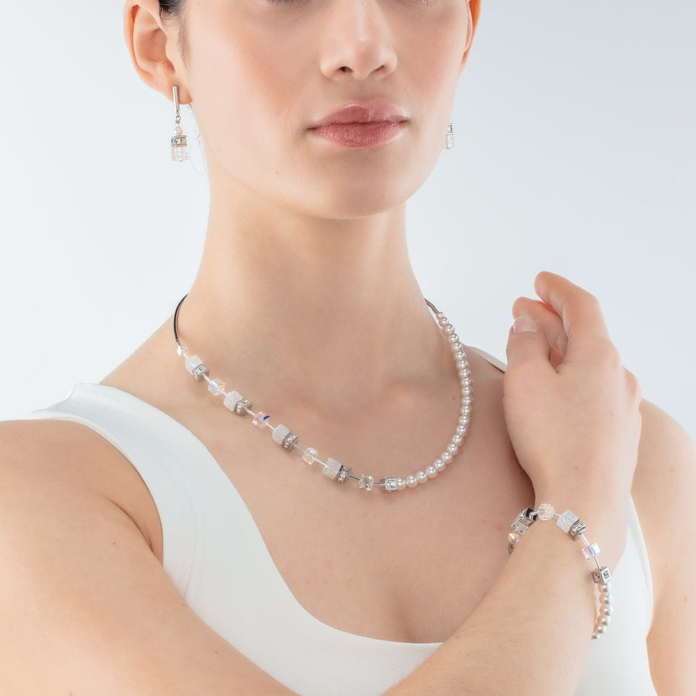 NKL GeoCube Precious Fusion Pearls Necklace