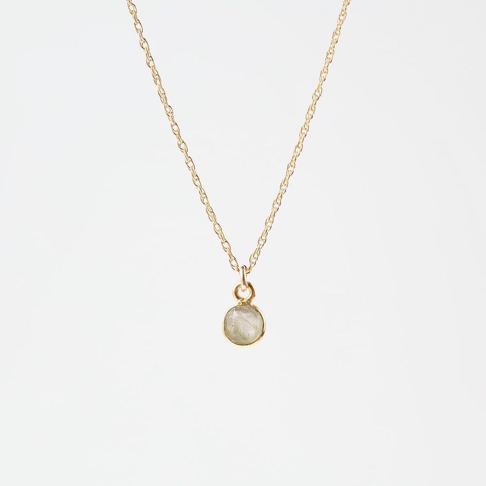 NKL-GF 14k Gold Filled Chain with 6mm Bezel-Set Labradori