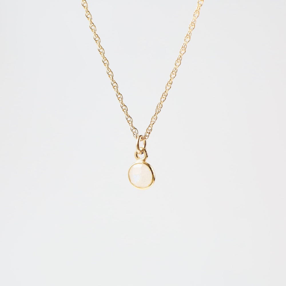 
                      
                        NKL-GF 14k Gold Filled Chain with 6mm Bezel-Set Moonstone
                      
                    