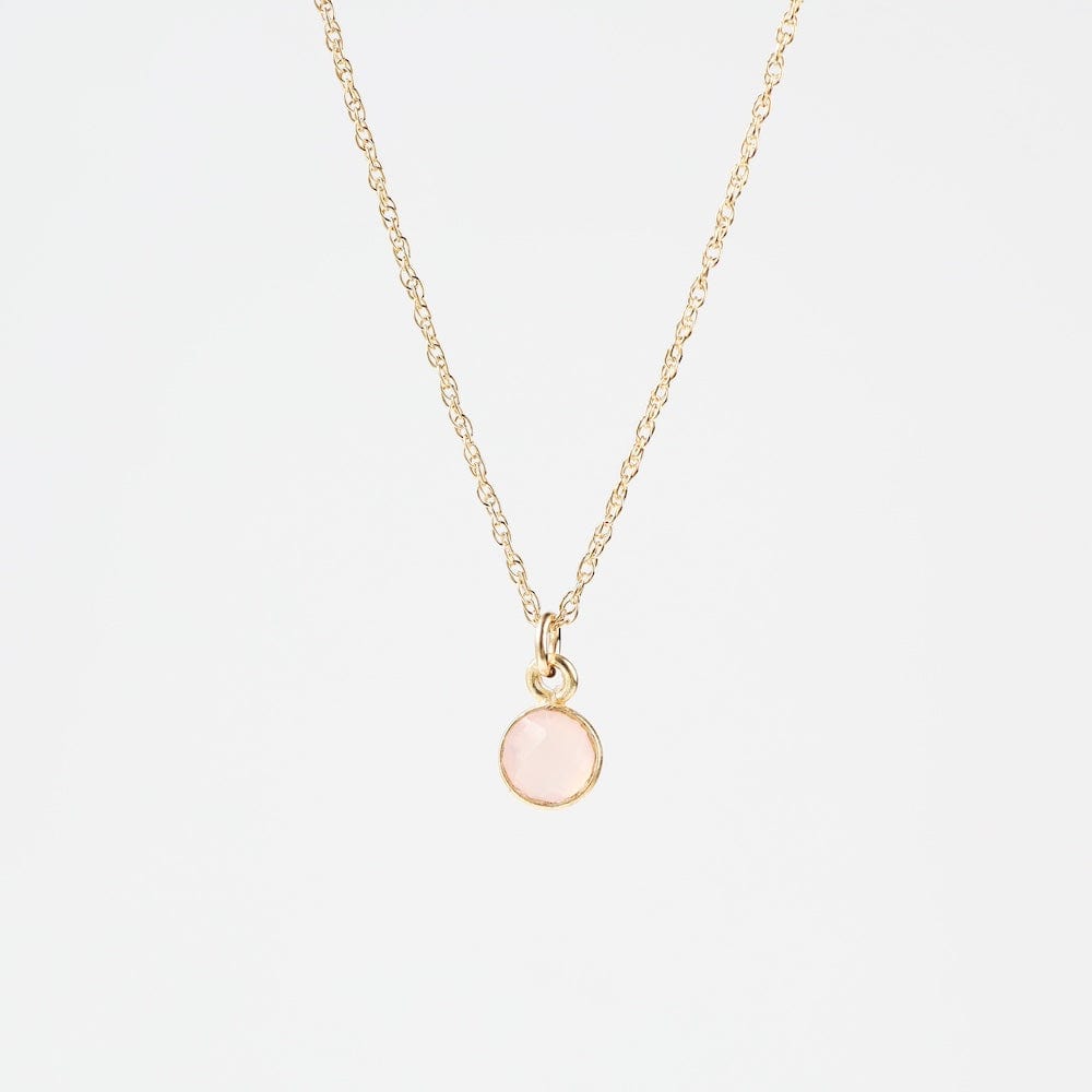 NKL-GF 14k Gold Filled Chain with 6mm Bezel-Set Rose Quar