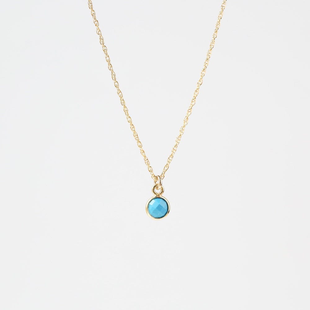 NKL-GF 14k Gold Filled Chain with 6mm Bezel-Set Turquoise