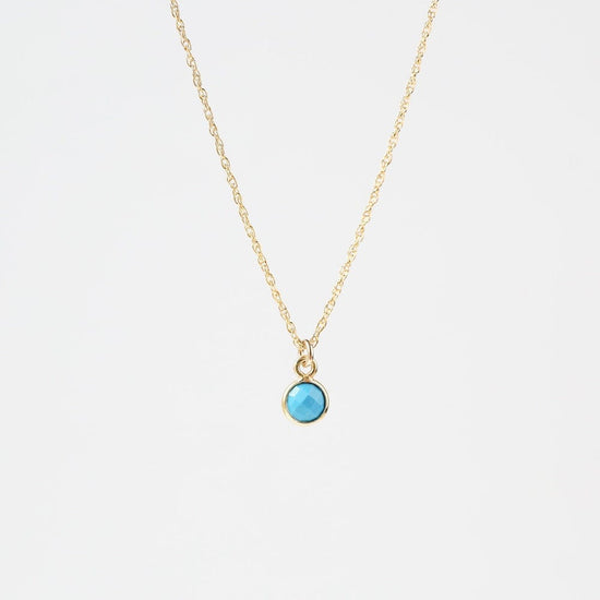 NKL-GF 14k Gold Filled Chain with 6mm Bezel-Set Turquoise