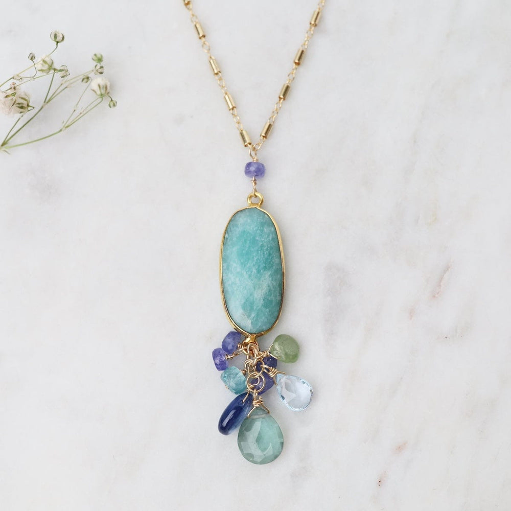 NKL-GF 16" Amazonite Oval, Tanzanite, Topaz, Kyanite, Tou