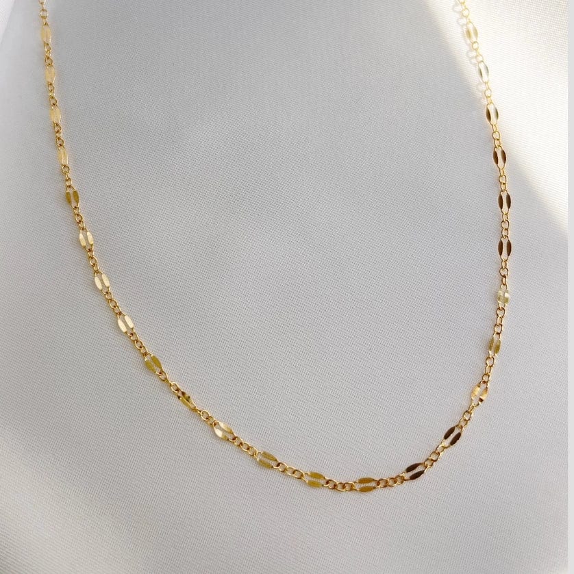 NKL-GF 18" Kamryn Dapped Sequin Layering Chain Necklace Gold