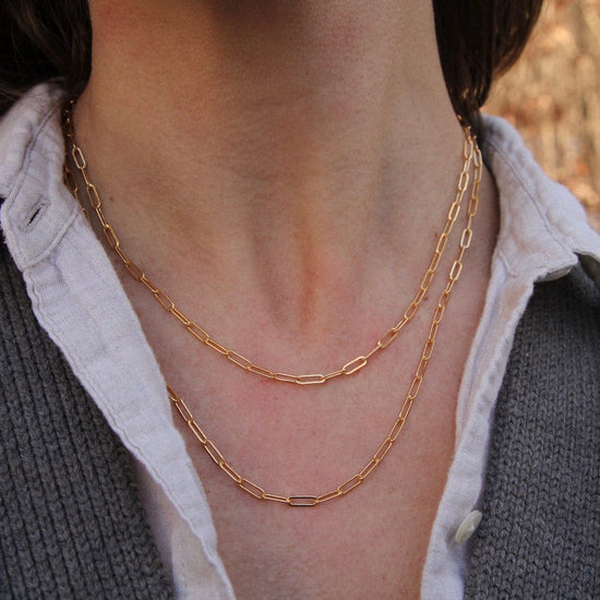 NKL-GF 20" Gold Filled Paperclip Chain Necklace