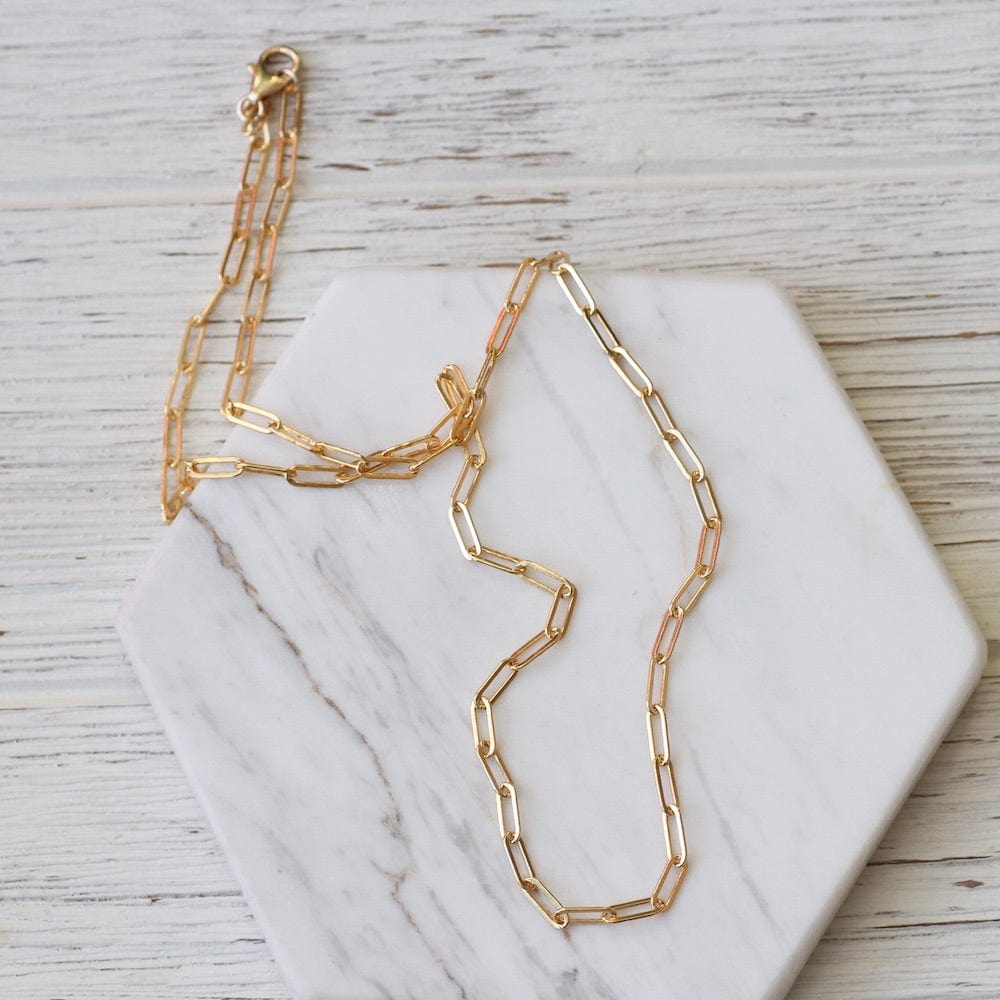 NKL-GF 20" Gold Filled Paperclip Chain Necklace