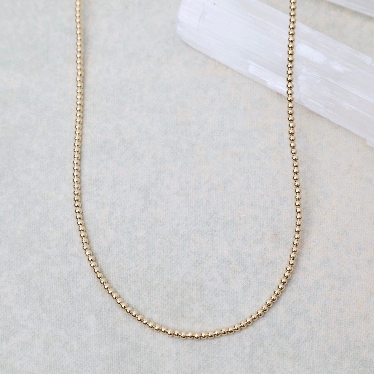 NKL-GF 2mm Gold Filled Bead Choker Necklace