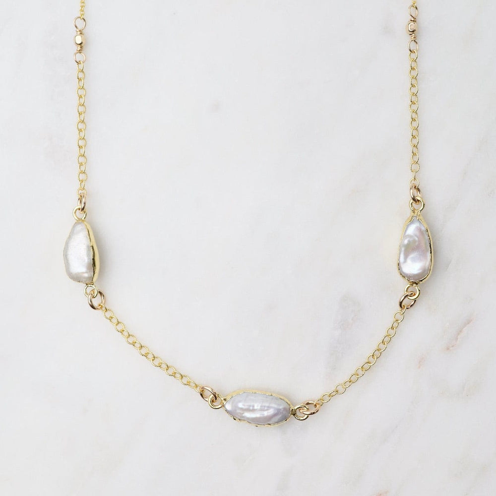 
                      
                        NKL-GF 3 Pearl Station Necklace
                      
                    