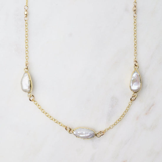 NKL-GF 3 Pearl Station Necklace