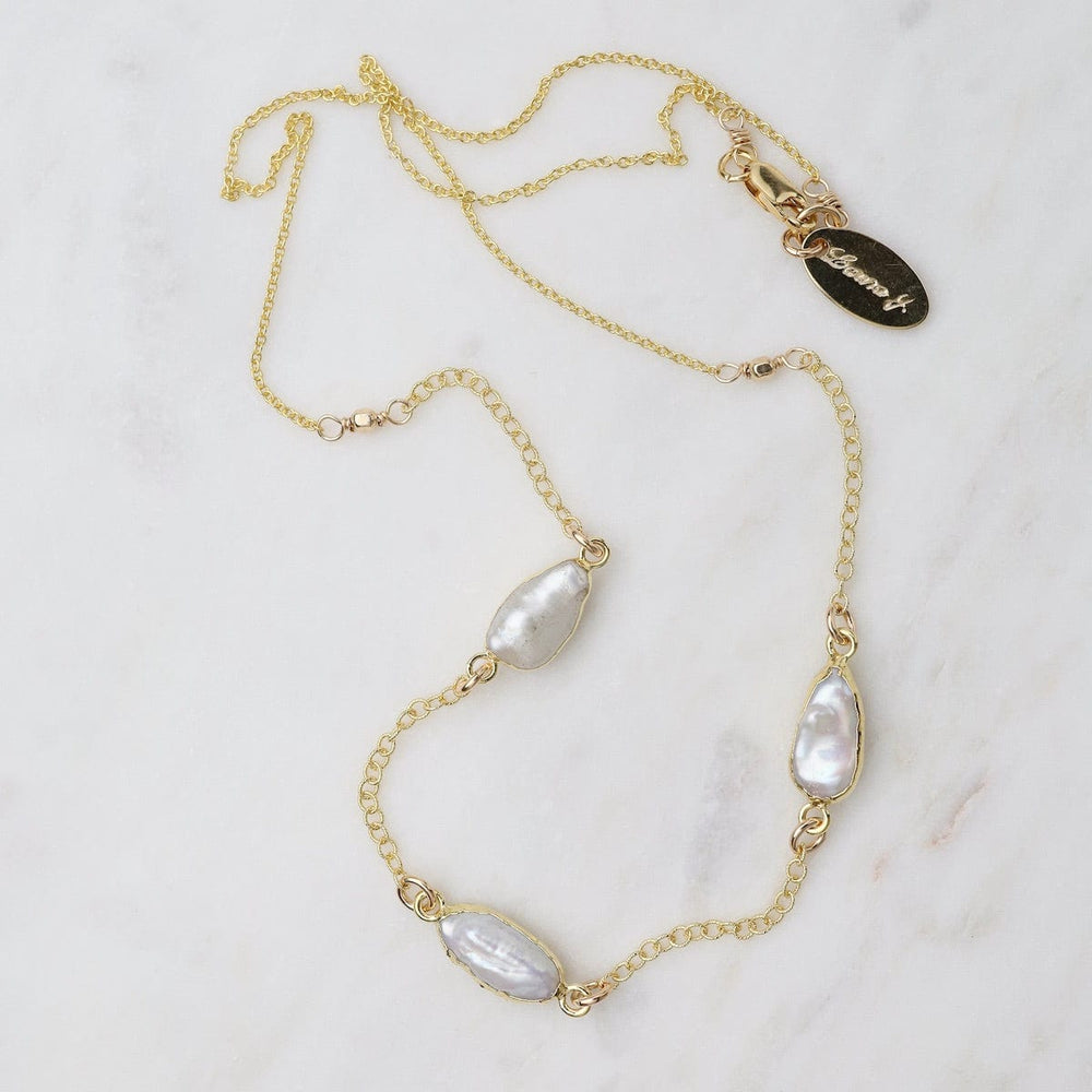 
                      
                        NKL-GF 3 Pearl Station Necklace
                      
                    