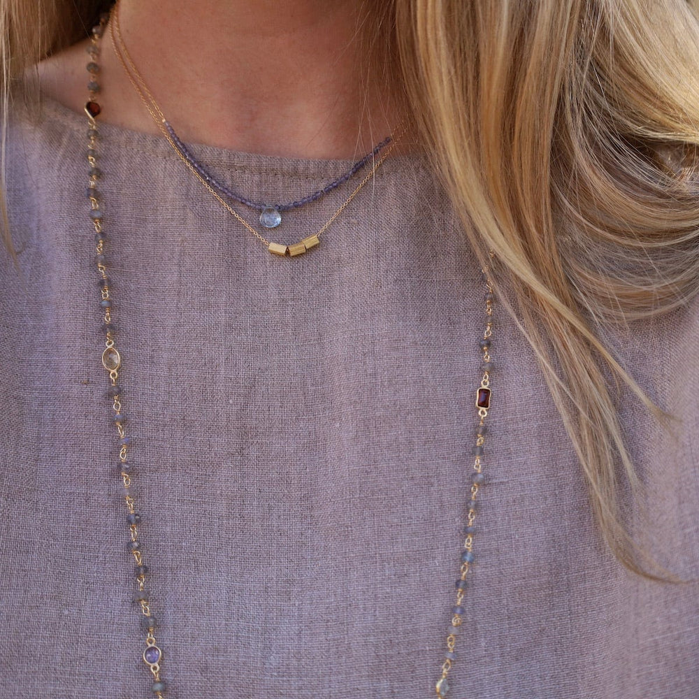 
                  
                    NKL-GF 30" Bead Chain with Bezel Stations - Labradorite
                  
                