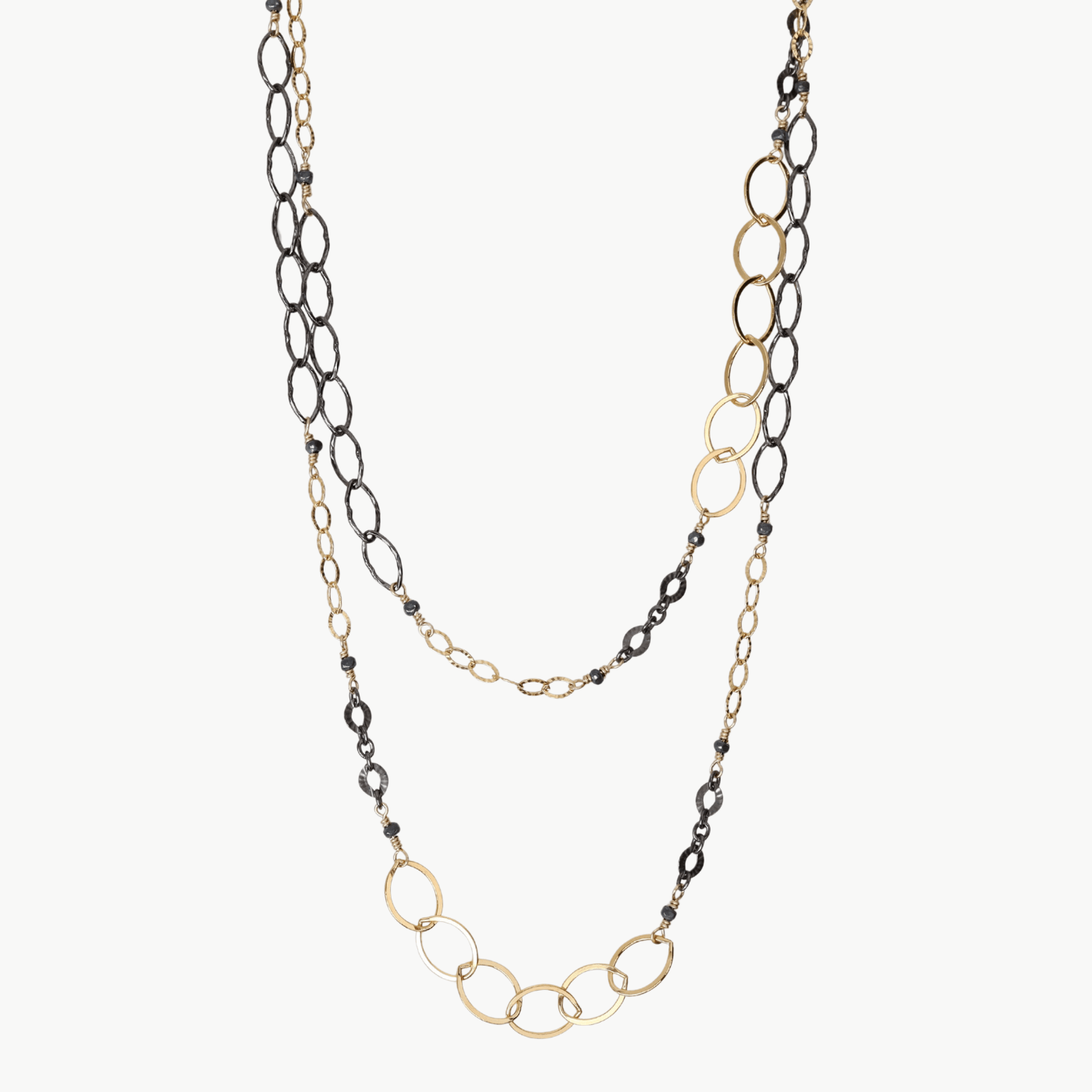 NKL-GF 33" Mixed Link Darkened Silver and Gold Filled Cha
