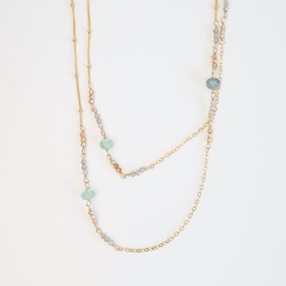 
                      
                        NKL-GF 36" Mixed Gold Filled Chain with Stations of Flourite Necklace
                      
                    