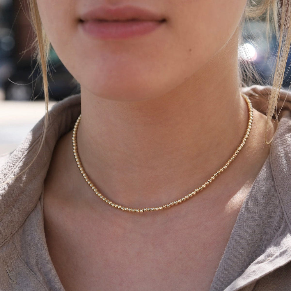 
                      
                        NKL-GF 3mm Gold Filled Bead Choker Necklace
                      
                    