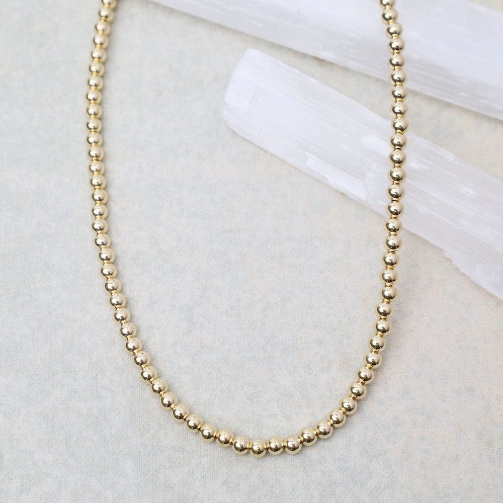 
                      
                        NKL-GF 4mm Gold Filled Bead Choker Necklace
                      
                    