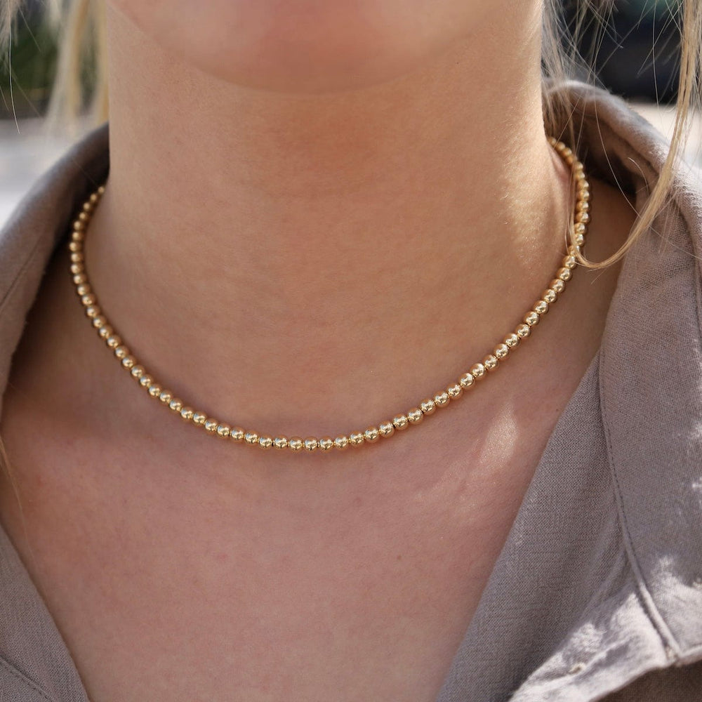 
                      
                        NKL-GF 4mm Gold Filled Bead Choker Necklace
                      
                    