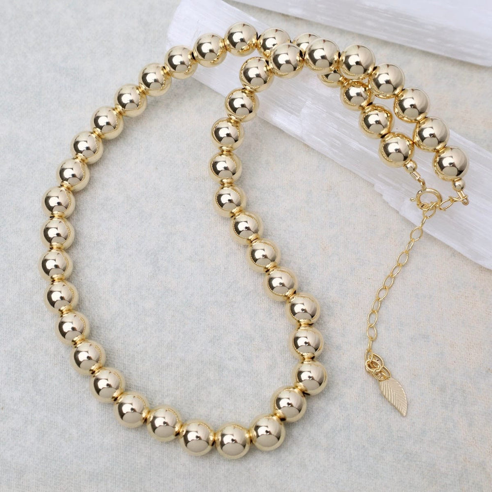 
                      
                        NKL-GF 8mm Gold Filled Bead Choker Necklace
                      
                    