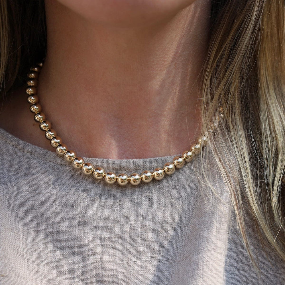 
                      
                        NKL-GF 8mm Gold Filled Bead Choker Necklace
                      
                    