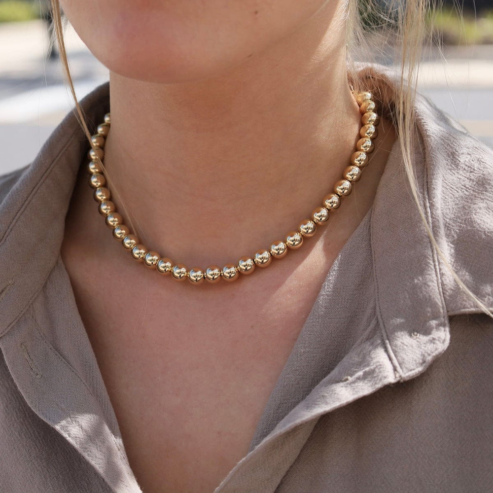 
                      
                        NKL-GF 8mm Gold Filled Bead Choker Necklace
                      
                    