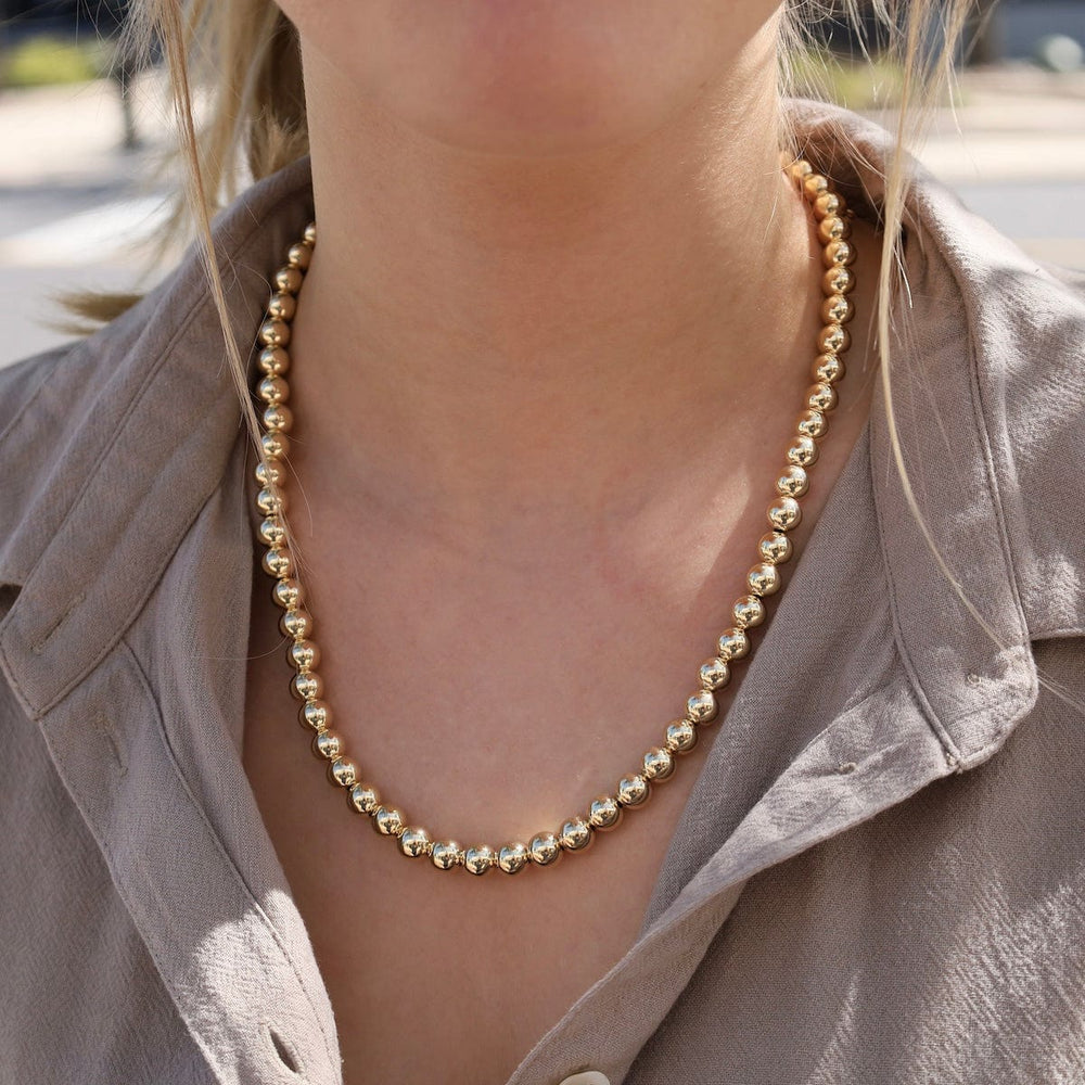 NKL-GF 8mm Gold Filled Bead Necklace