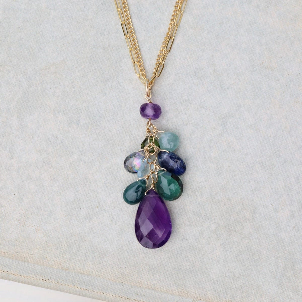 
                      
                        NKL-GF Amethyst Mix Cluster Drop Necklace
                      
                    