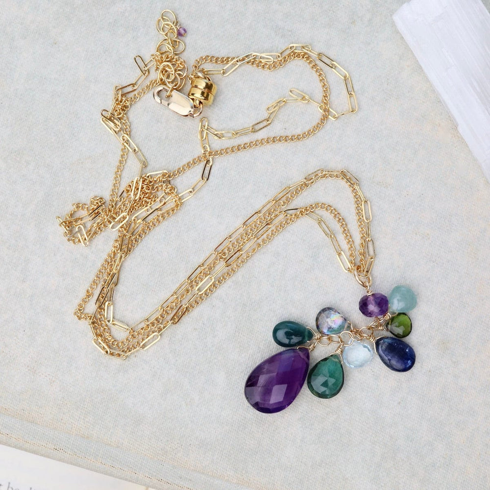 
                      
                        NKL-GF Amethyst Mix Cluster Drop Necklace
                      
                    