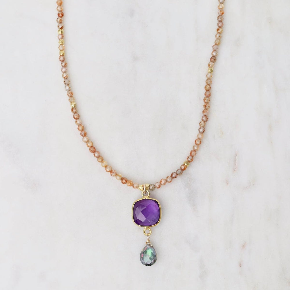 
                      
                        NKL-GF Amethyst Square Pendant in Vermeil Bezel , Mystic
                      
                    