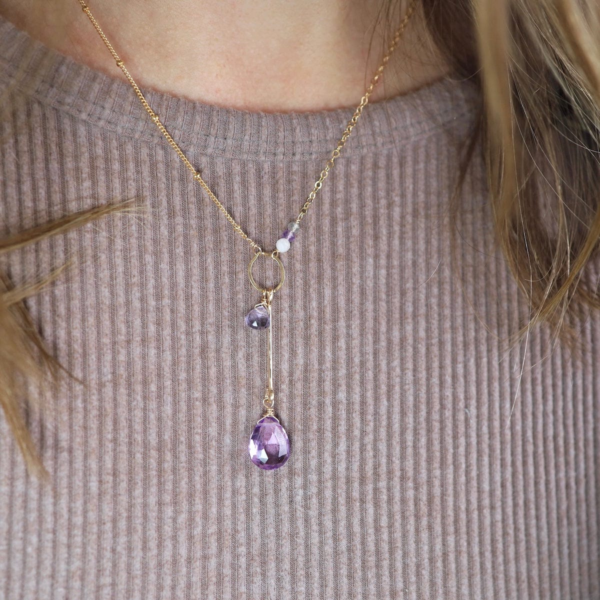 NKL-GF Asymmetrical Amethyst Necklace