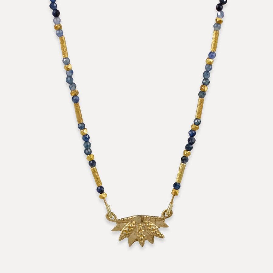 NKL-GF Bloom Beaded Necklace - Blue Sapphire