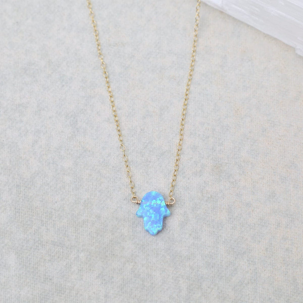 
                      
                        NKL-GF Blue Opal Hamsa Necklace
                      
                    