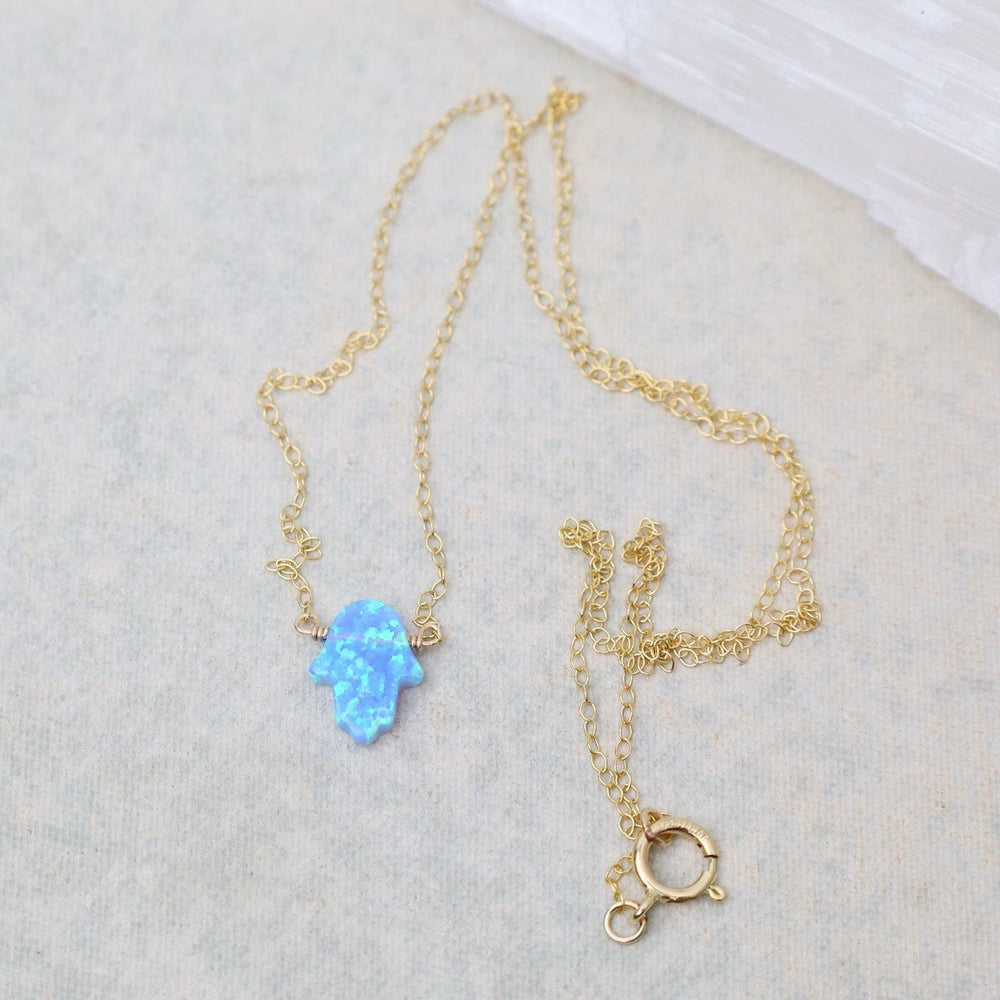 
                      
                        NKL-GF Blue Opal Hamsa Necklace
                      
                    