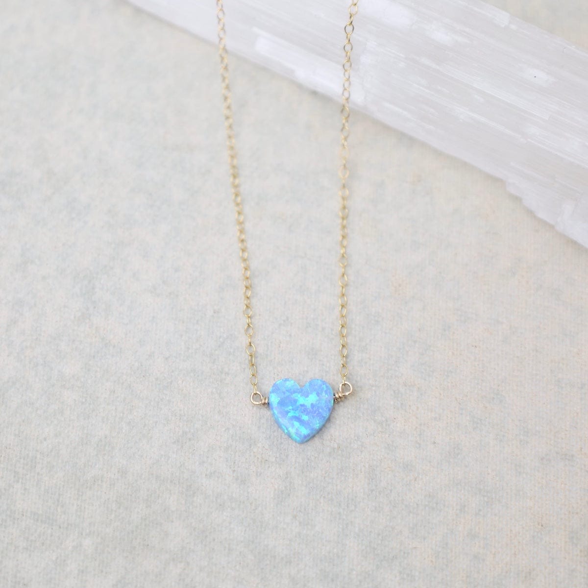 NKL-GF Blue Opal Heart Necklace