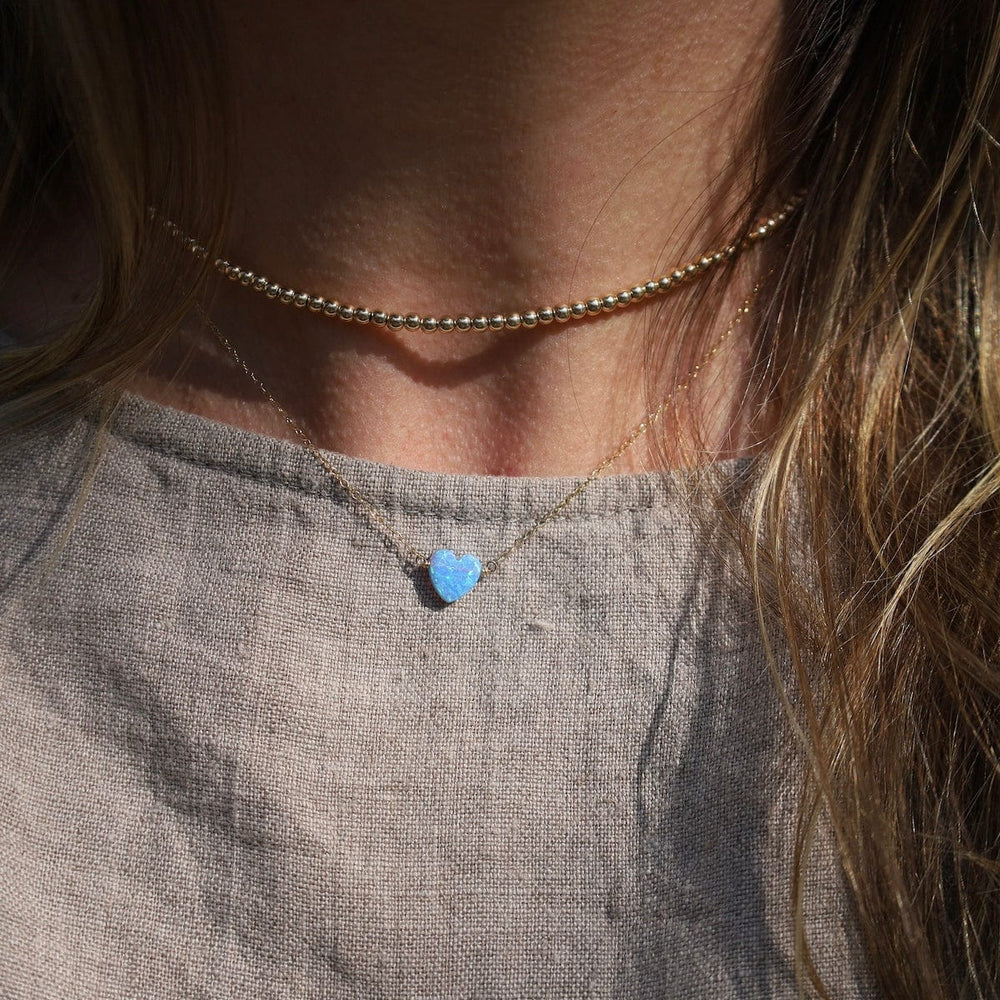 
                      
                        NKL-GF Blue Opal Heart Necklace
                      
                    