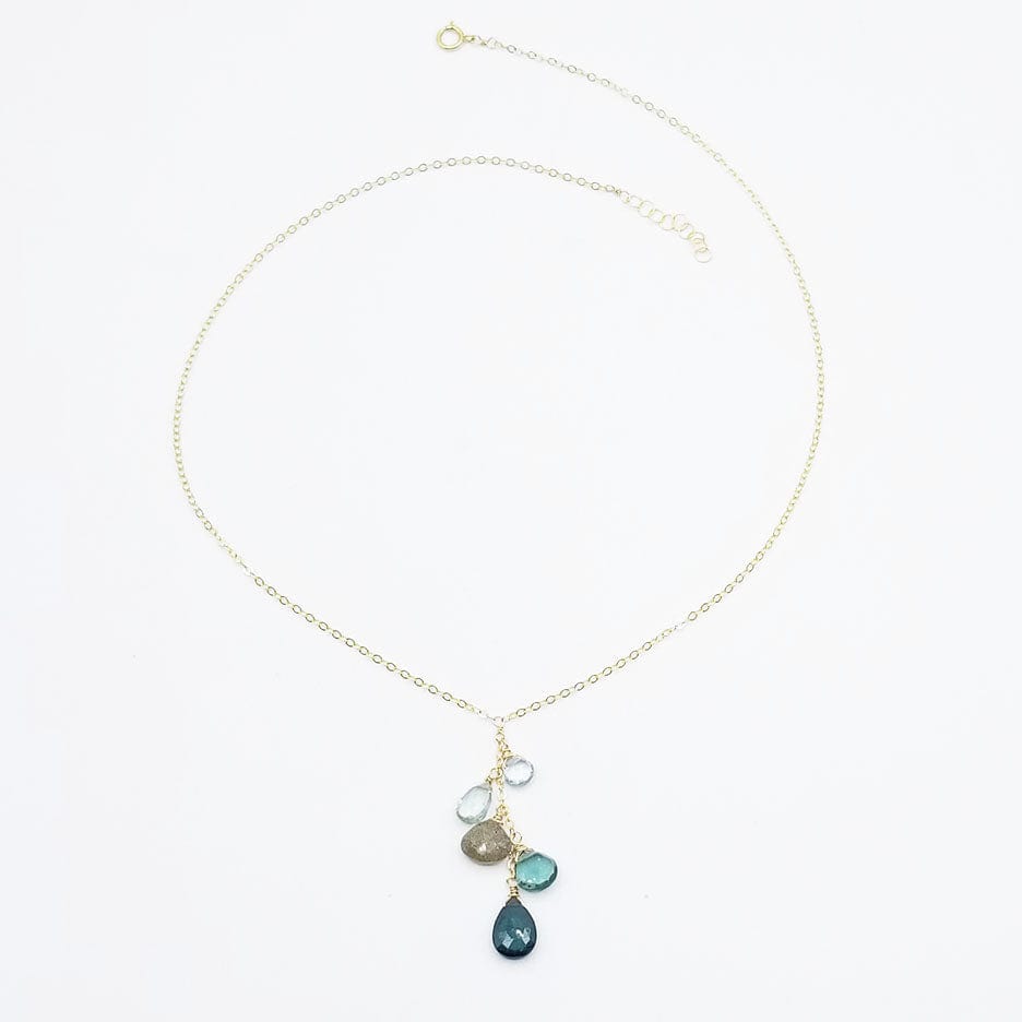 
                      
                        NKL-GF Blue Topaz Cluster Drop Necklace
                      
                    