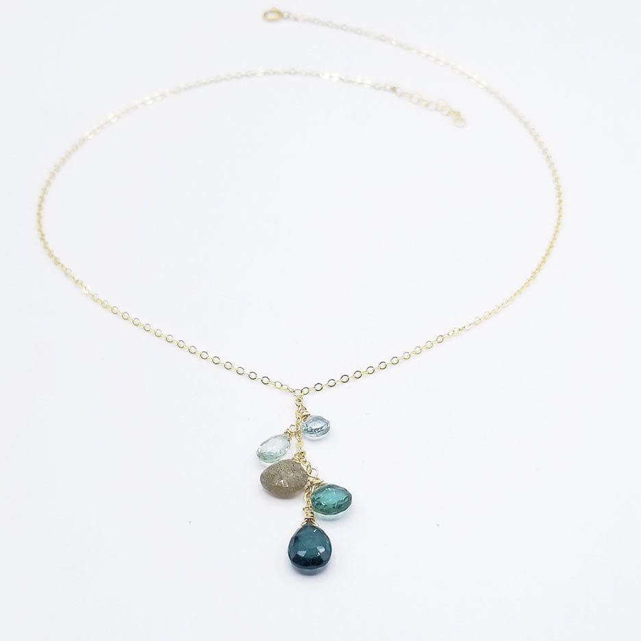 
                      
                        NKL-GF Blue Topaz Cluster Drop Necklace
                      
                    