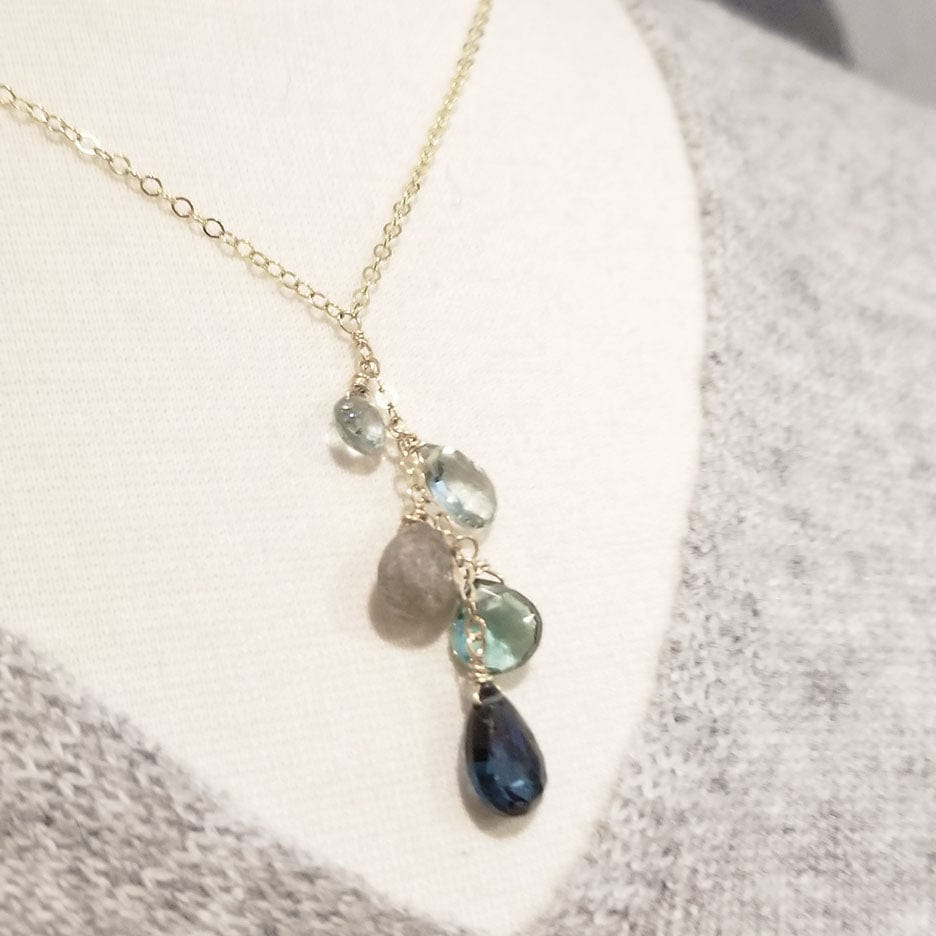 
                      
                        NKL-GF Blue Topaz Cluster Drop Necklace
                      
                    