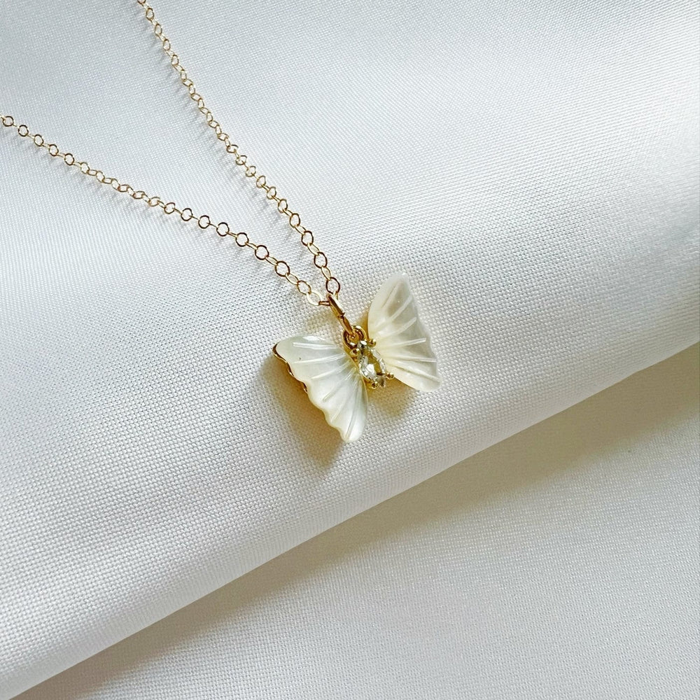 
                  
                    NKL-GF Brynn Butterfly Mother of Pearl Gold Filled Necklace
                  
                