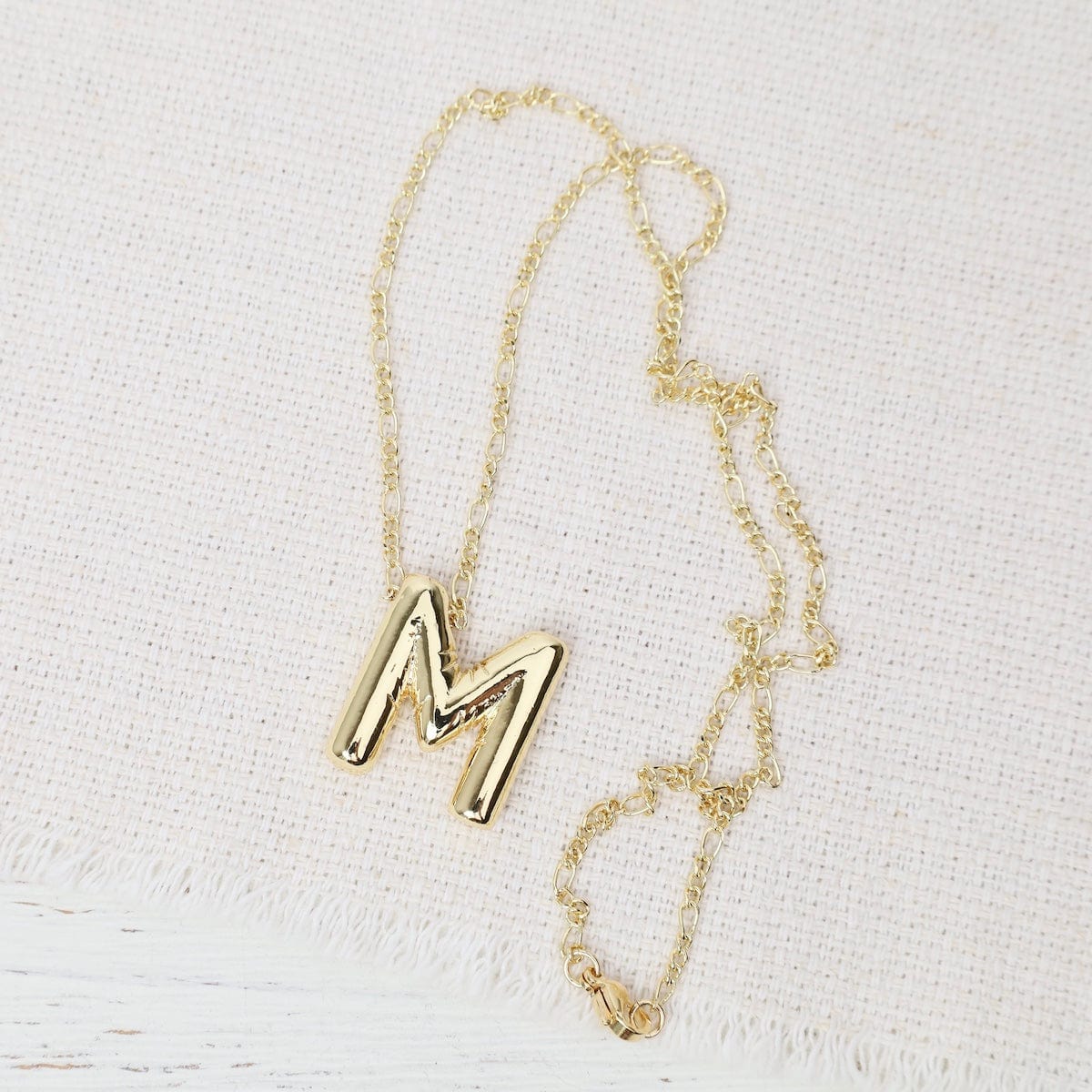 NKL-GF Bubble Letter Initial Necklace