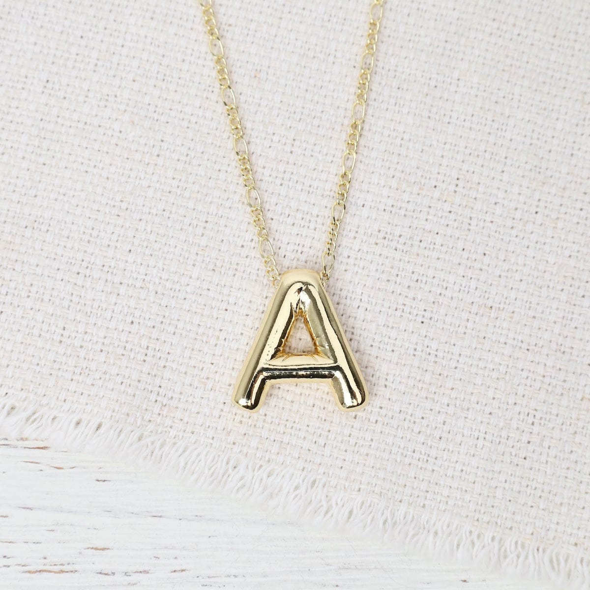 NKL-GF Bubble Letter Initial Necklace