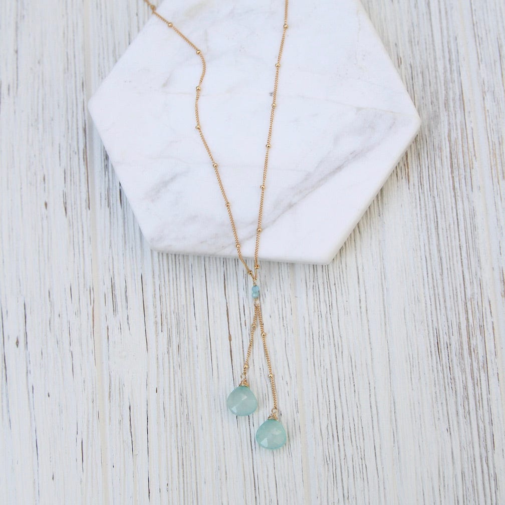 NKL-GF Chalcedony Double Drop Necklace