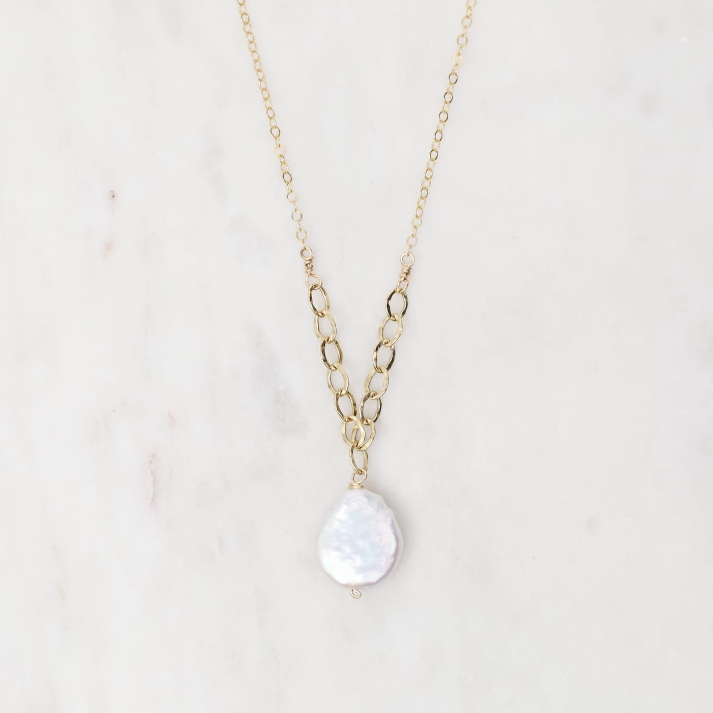 NKL-GF Coin Pearl Drop Necklace