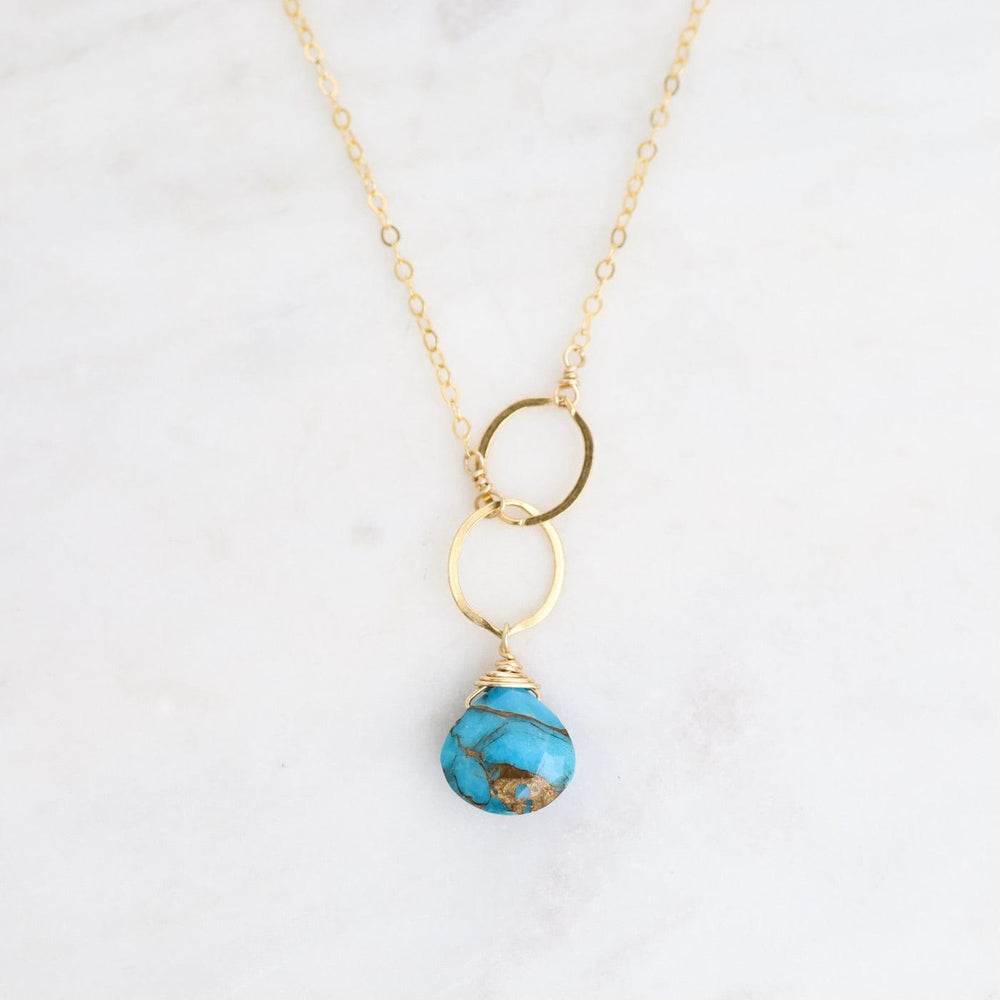 NKL-GF Copper Turquoise Two Loop Necklace