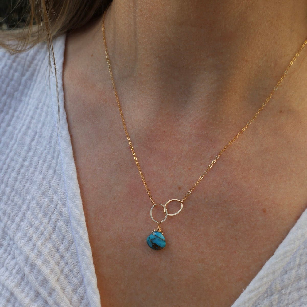 NKL-GF Copper Turquoise Two Loop Necklace