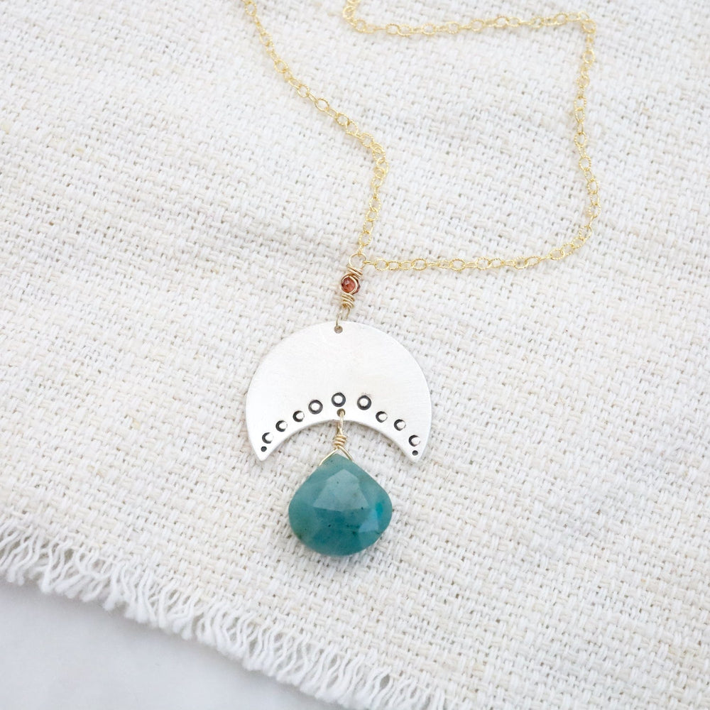 
                      
                        NKL-GF Crescent Shield Pendant with Chrysocolla
                      
                    