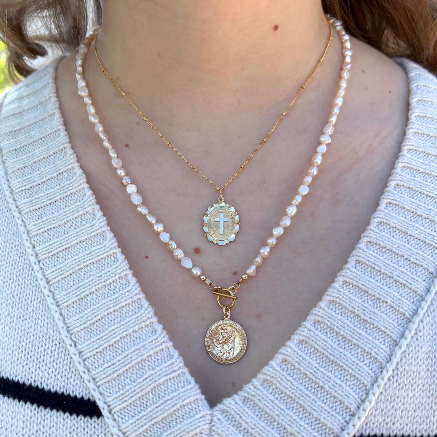 NKL-GF Cross Medallion  Necklace Gold Filled
